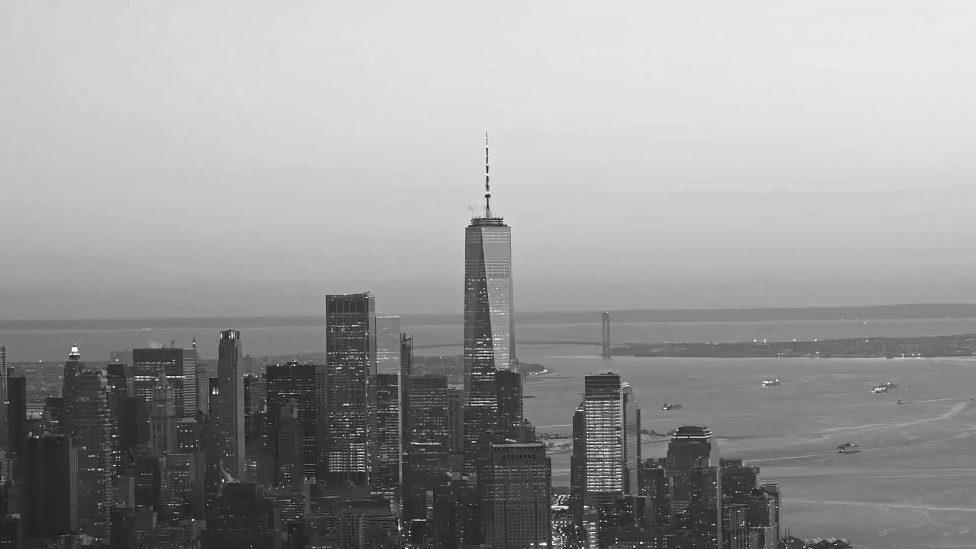 Lower Manhattan from above.
