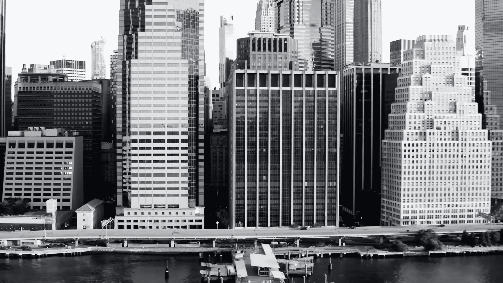 Financial District towers seen from the East River.