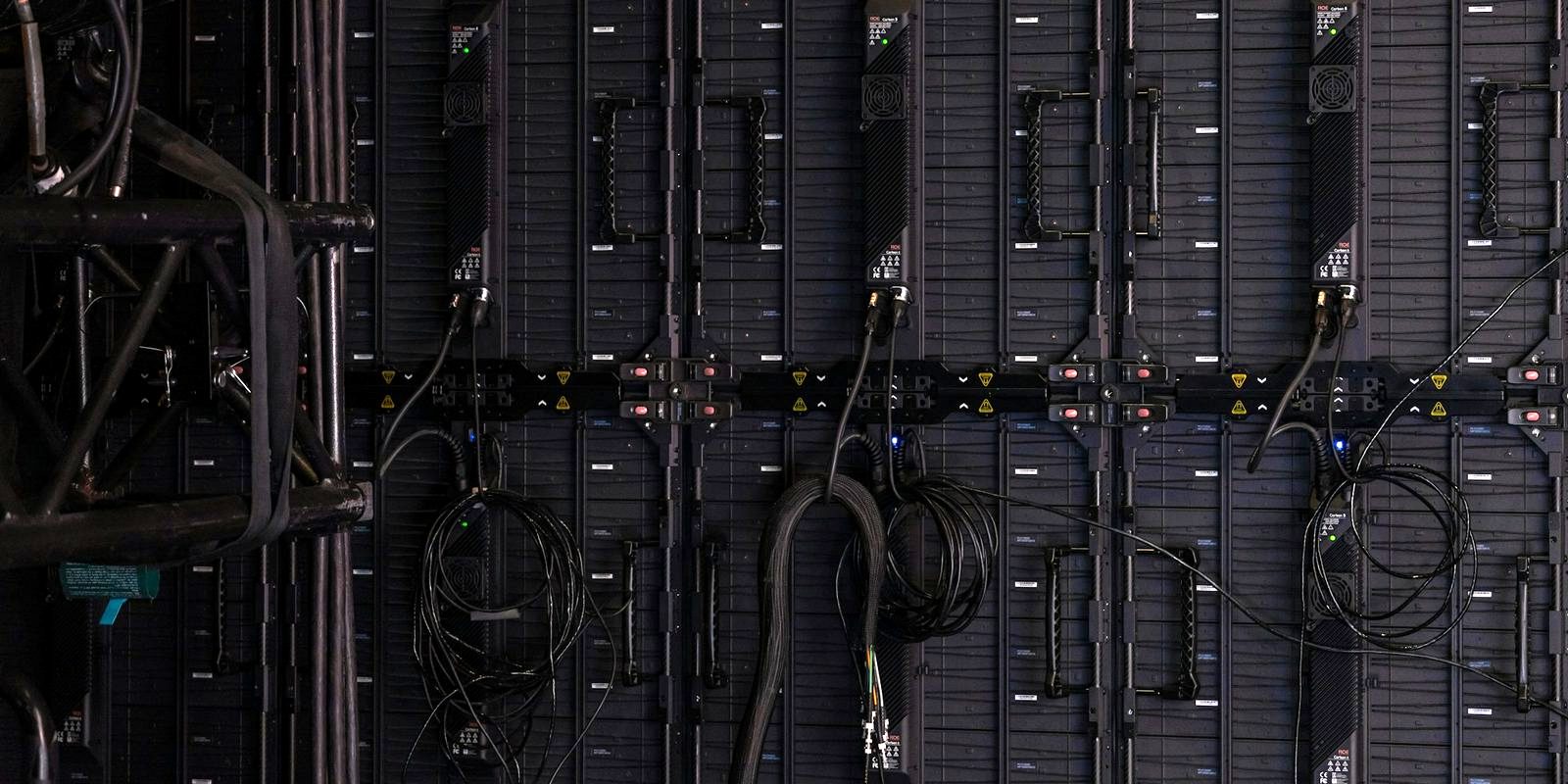 Rows of servers in a data centre.